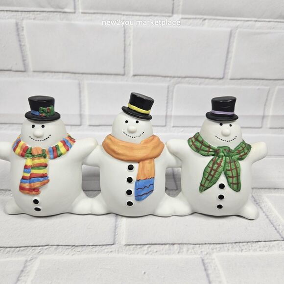 Dept 56 Ceramic Snowmen Figure Figurine  Christmas Holiday Hand Painted Colorful - Picture 4 of 16